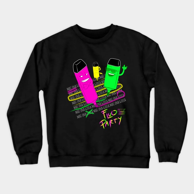 Fluo Party #mainagioia Crewneck Sweatshirt by LVTU